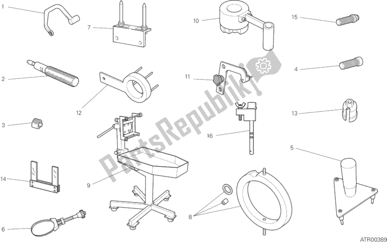 All parts for the 001 - Workshop Service Tools of the Ducati Multistrada 1260 S Touring Brasil 2019